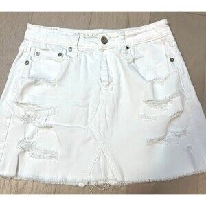 AE Denim Mini Skirt Thrashed Summer Staple Festival 2016 Distressed Grunge 2